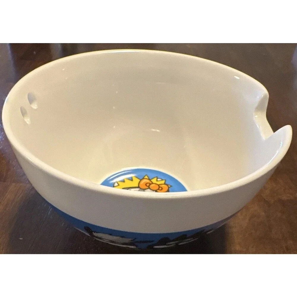 2002 Naruto Shippuden X Hello Kitty And Friends Ceramic Ramen Bowl Blue & White